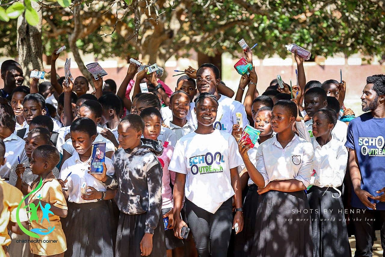 Children at a community health event